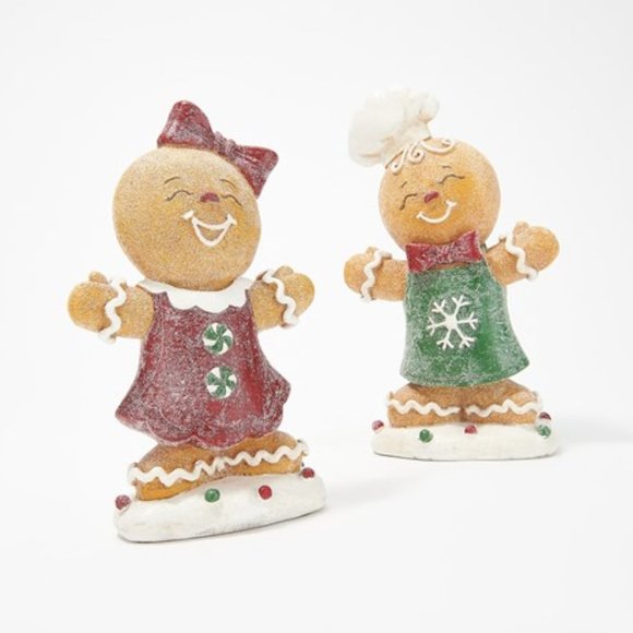 Set of 2 Sugared Gingerbread Children by Valerie